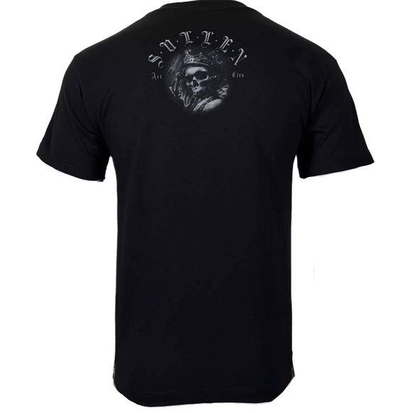 Sullen Men's T-shirt KINGDOM Jet Black Tee Tattoo Skull Premium Quality Artwork - Picture 2 of 8